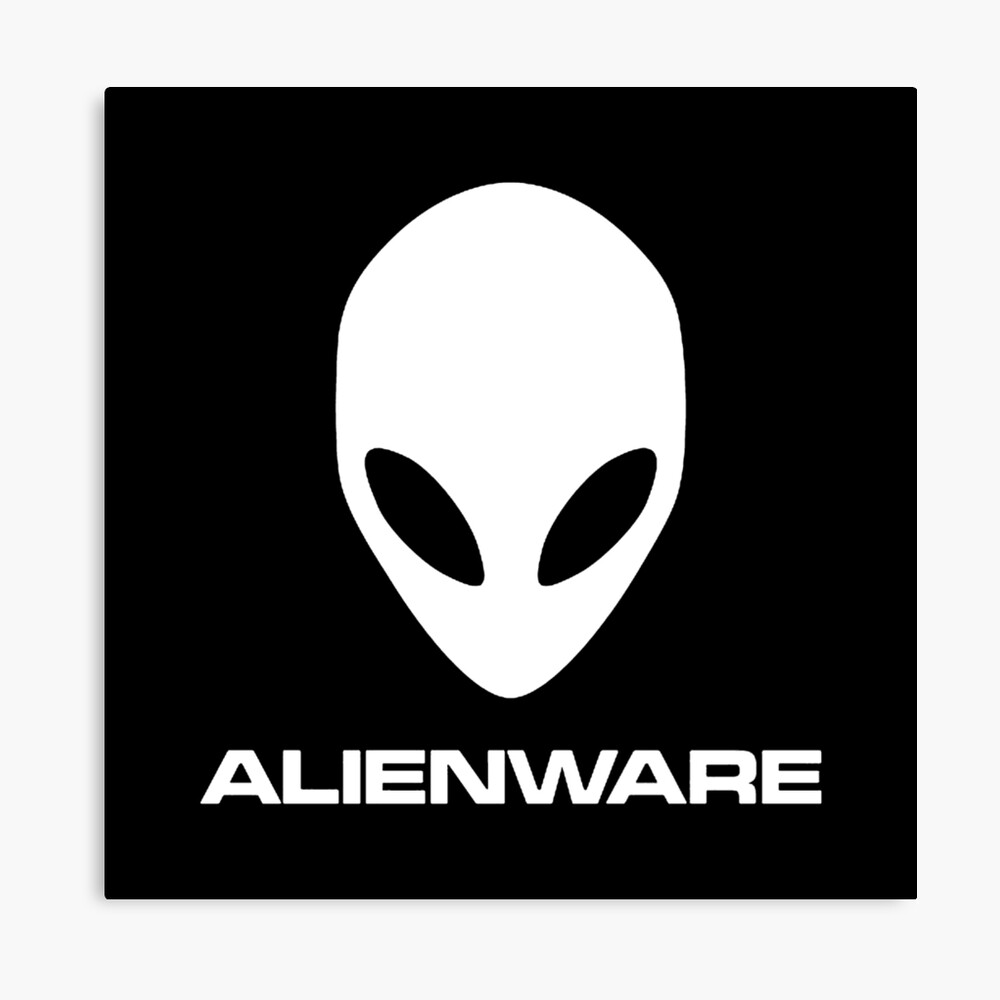 Alienware Dell Gaming Logo Weiss Leinwanddruck Von Emiradam Redbubble