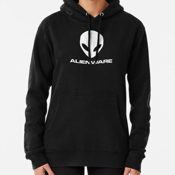 Alienware Dell Gaming logo White Pullover Hoodie
