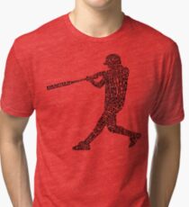 Softball Baseball Player Calligram Tri-blend T-Shirt