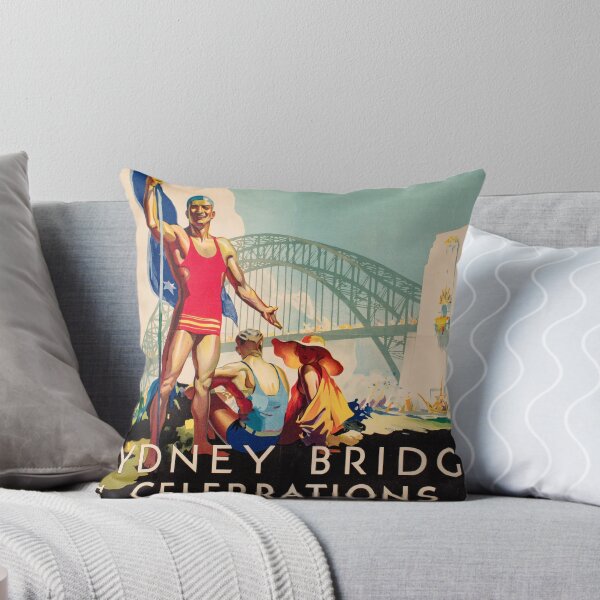 Item preview, Vintage Art Deco Sydney Harbour Bridge Print (1932) designed and sold by anmm.