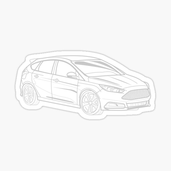 Ford Focus ST sportscar Sticker for Sale by Aurealis