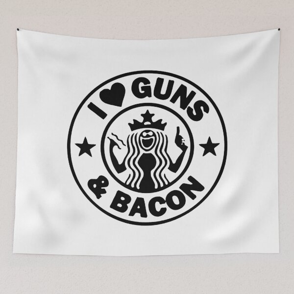 Item preview, I Love Guns and Bacon (Black) designed and sold by TheLastStand.
