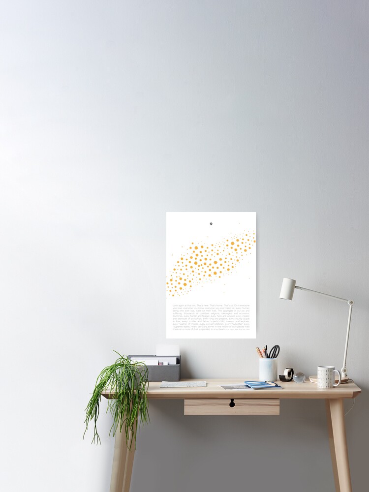 Pale Blue Dot With Yellow Stars Poster By Unbranded Redbubble