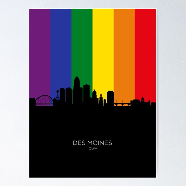 Item preview, Des Moines Iowa Skyline designed and sold by ArtPrints.