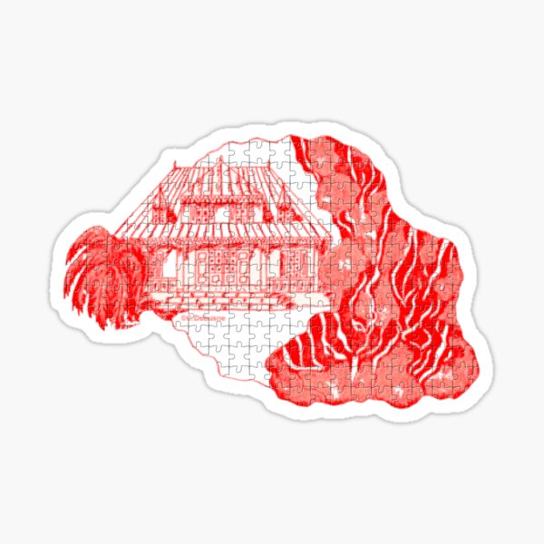Reunion Island, puzzle style, France. Sticker