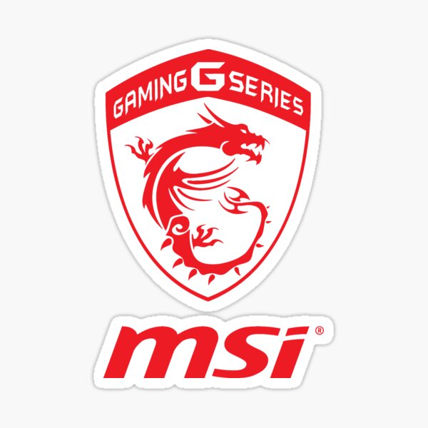 Transparentes Logo der MSI Gaming Series rot Sticker