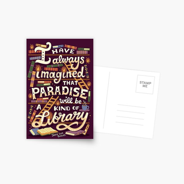 Library is Paradise Postcard