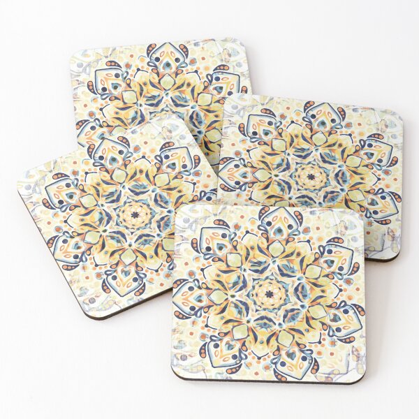 Item preview, Stained Glass Mandala - Mustard Yellow & Navy  designed and sold by TigaTiga.