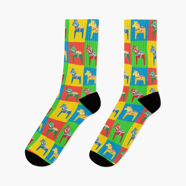 Item preview, Dala Horses Dalarna Squares Sweden Horse Dalecarlian Swedish Colorful designed and sold by funnytshirtemp.