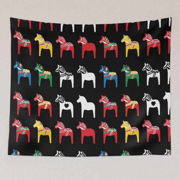 Item preview, Dala Horses Dalarna Sweden Horse Dalecarlian Swedish Colorful designed and sold by funnytshirtemp.