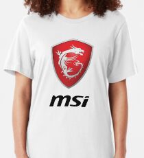 MSI Logo Potrait Black Slim Fit T-Shirt