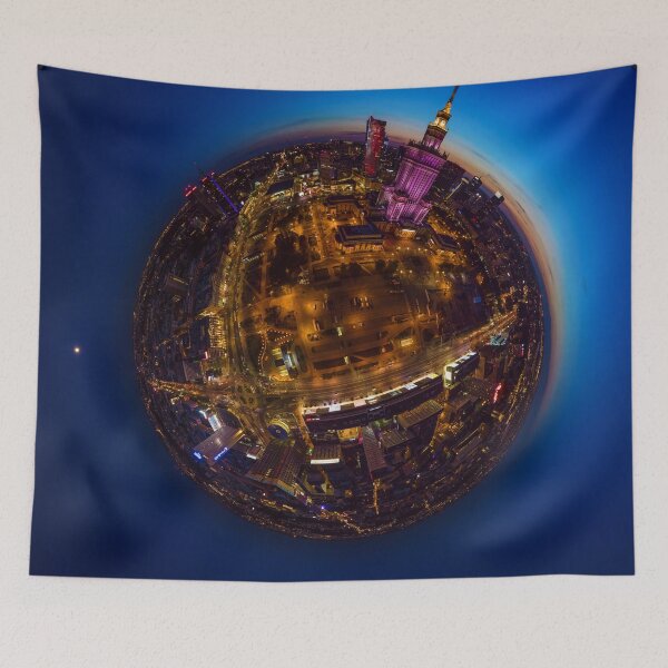Item preview, Dusk and Moon over little planet Warsaw designed and sold by Lukasz Szczepanski.