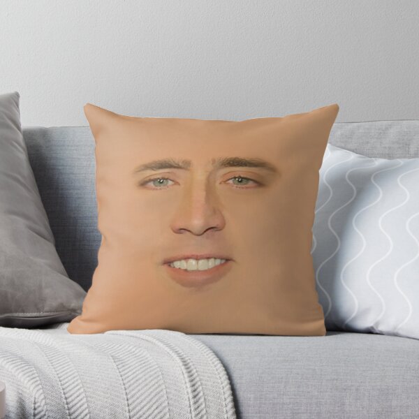 Nicolas cage Giant Face Throw Pillow