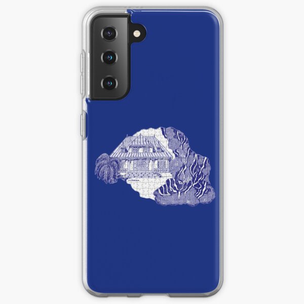 Reunion Island, France, puzzle style, in blue Samsung Galaxy Soft Case