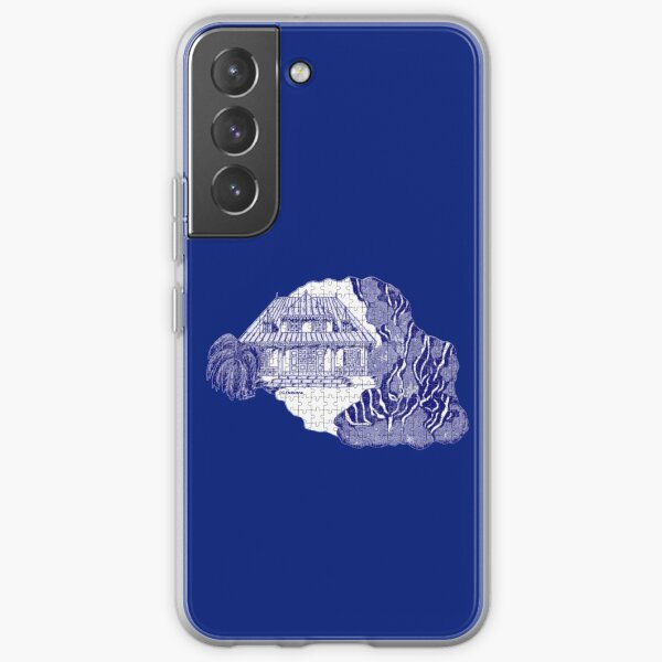 Reunion Island, France, puzzle style, in blue Samsung Galaxy Soft Case