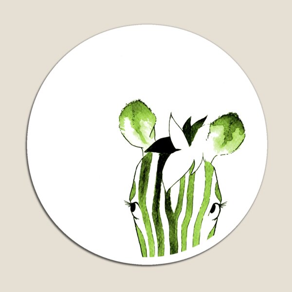 Item preview, Green Watercolour Zebra designed and sold by Blank Expectations.