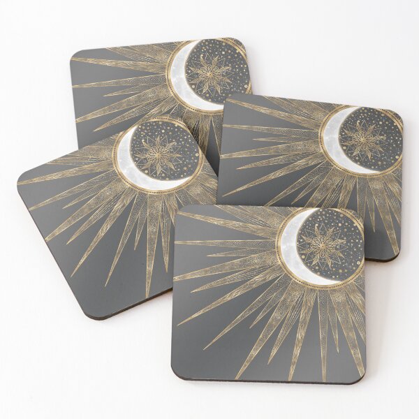 Item preview, Elegant Gold Doodles Sun Moon Mandala Design designed and sold by NdesignTrend.