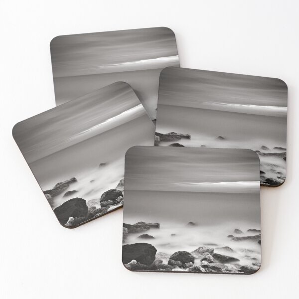 Item preview, Sea, rocks and sky in winter, long exposure black and white square. designed and sold by Kostas Pavlis.