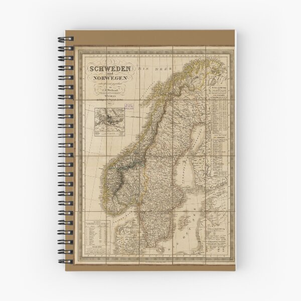 Item preview, Map of Sweden and Norway (1847) designed and sold by allhistory.