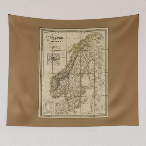 Item preview, Map of Sweden and Norway (1847) designed and sold by allhistory.
