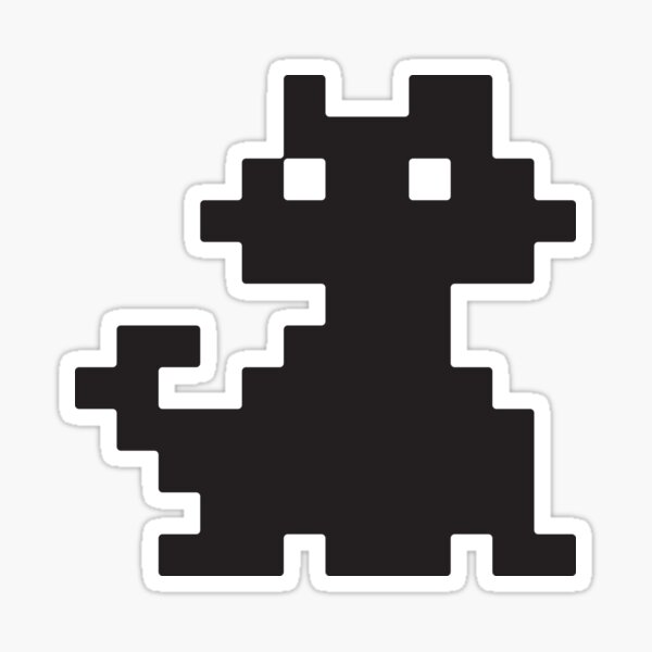 Pixelated Black Cat - Videogame, Retro Gaming, 8bit, Commodor, PC Sticker