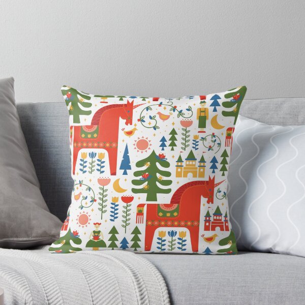 Item preview, Traditional Inspired Scandinavian Folkstory in Green + Red designed and sold by latheandquill.