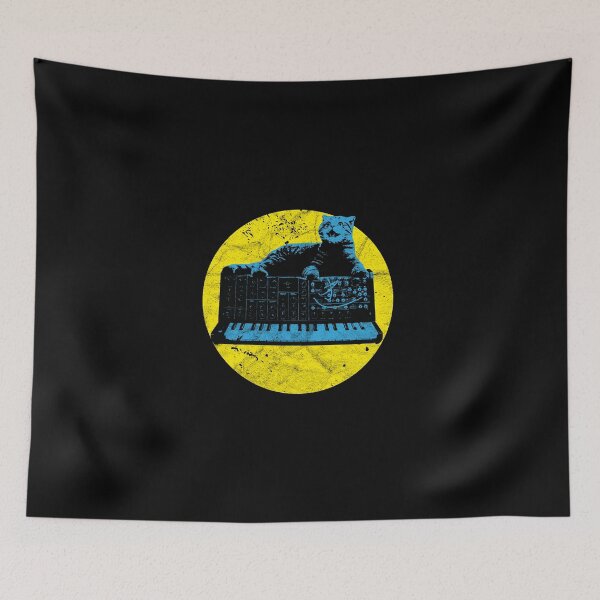 Item preview, Synthesizer & Cat Vintage Retro Gear Synth Analog Producer design designed and sold by A-Fashion.