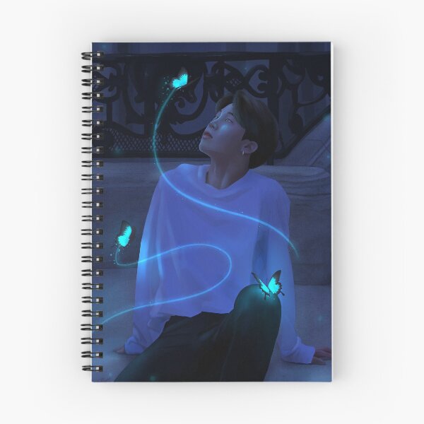 Artikelvorschau, Jimin mit blauen schmetterlingen entworfen und verkauft von Illustbella.