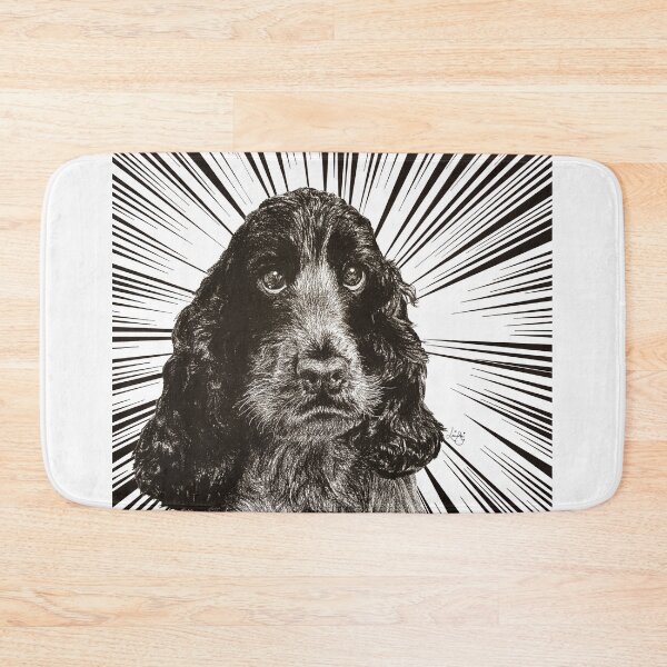 Item preview, Cocker Spaniel Art, Blue roan, Black and White drawing designed and sold by Lolaandthestars.