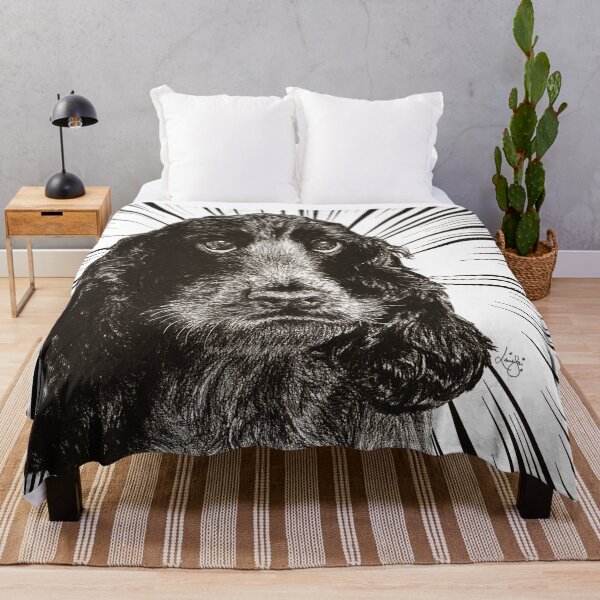 Item preview, Cocker Spaniel Art, Blue roan, Black and White drawing designed and sold by Lolaandthestars.