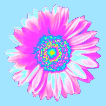 Artwork thumbnail, Pink Holographic Daisy by dinaaaaaah