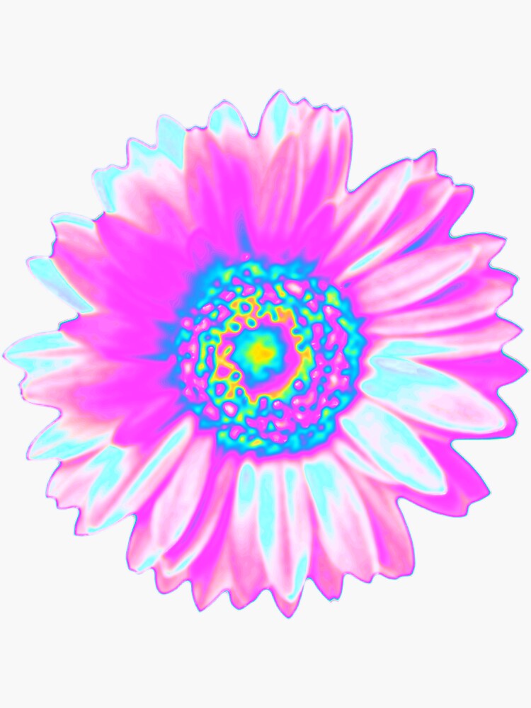 Thumbnail 3 of 3, Sticker, Pink Holographic Daisy designed and sold by dinaaaaaah.