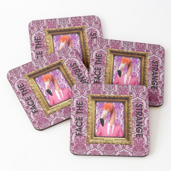 Item preview, Flamingo Man in Vintage Frame designed and sold by FaceTheStrange.