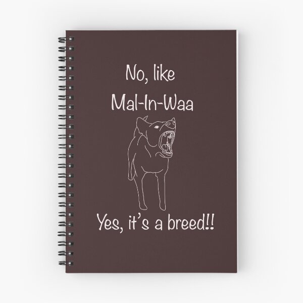 Item preview, Malinois pronunciation guide, white for dark items designed and sold by Mat Dixon.