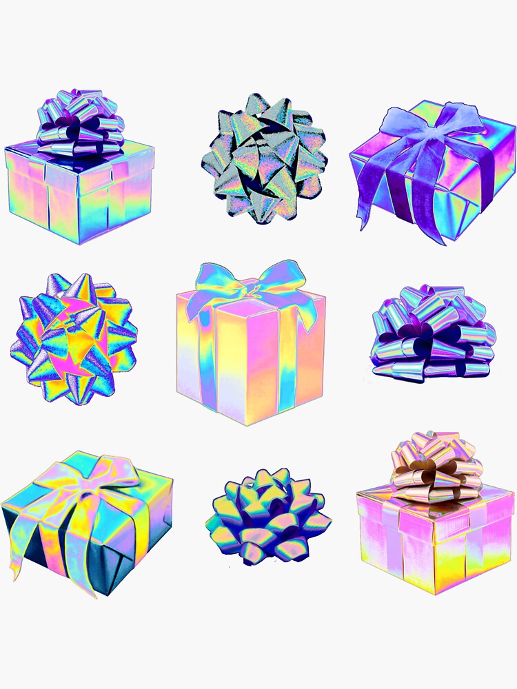 Thumbnail 3 of 3, Sticker, Happy HoloDaze Gifts Pink! designed and sold by dinaaaaaah.