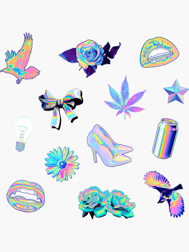 Holographic Assortment Sticker for Sale by dinaaaaaah