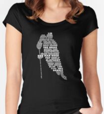 Hockey Player Terminology Calligram Women's Fitted Scoop T-Shirt