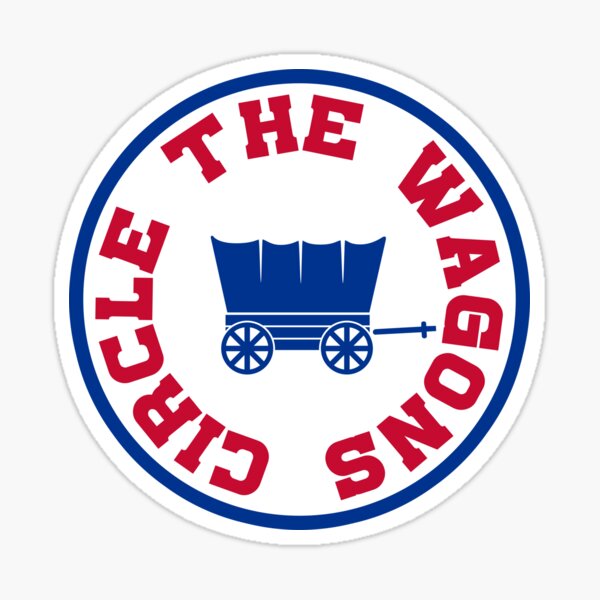 Circle The Wagons - Blue Sticker for Sale by SaturdayAC