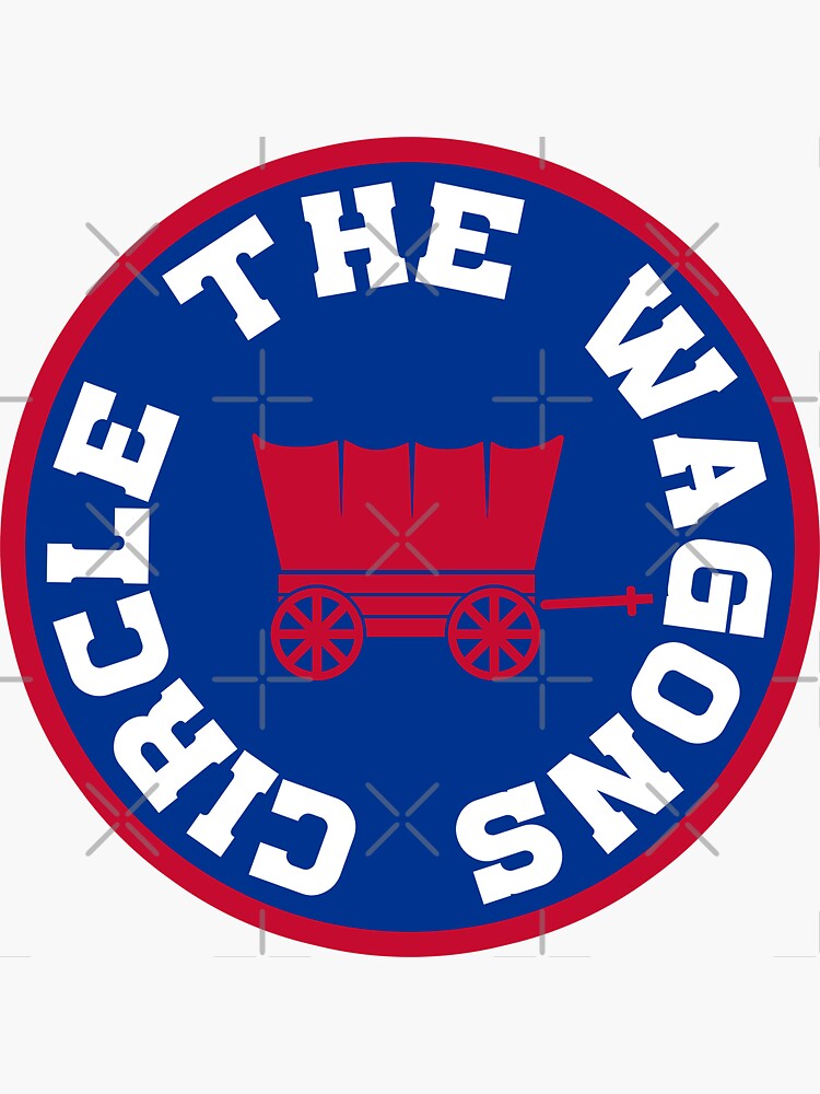 Circle The Wagons - Blue Sticker for Sale by SaturdayAC