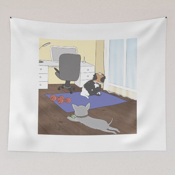 Item preview, Guinea pig oing sport with puppy friend designed and sold by mondesign26.