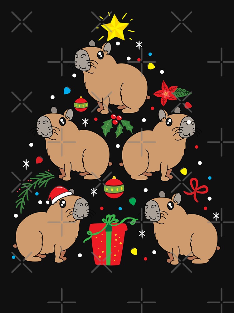 Disover Capybara Christmas Ornament Tree  T-Shirt