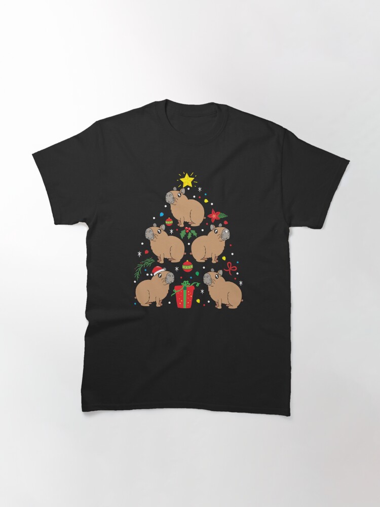 Disover Capybara Christmas Ornament Tree  T-Shirt