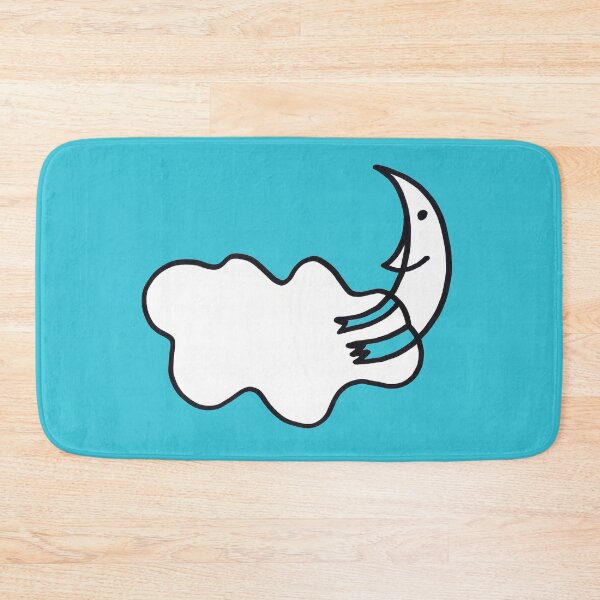 Item preview, Smiling Moon With Cloud Cover on Light Blue Board designed and sold by Istvan Ocztos.