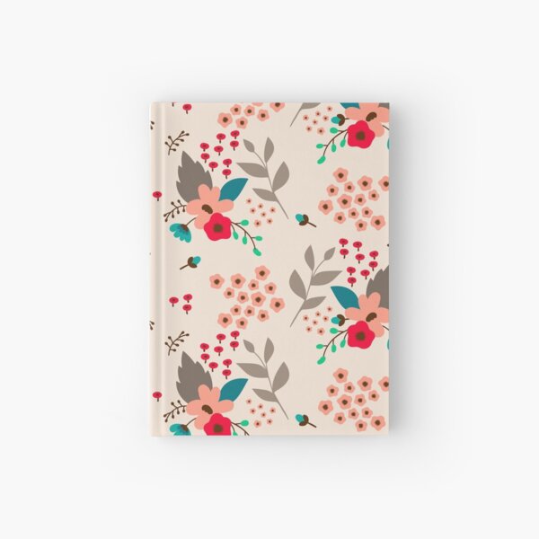 folk flowers pattern Hardcover Journal