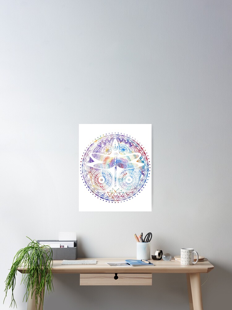 Magical Colorful Dragonfly Mandala T-Shirt & Design Magical Colorful Dragonfly Mandala T-Shirt & Design