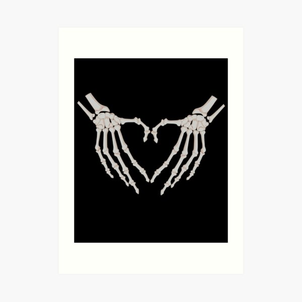 Rayos X Manos Corazón | Radiología Radiólogo Esqueleto Lámina artística