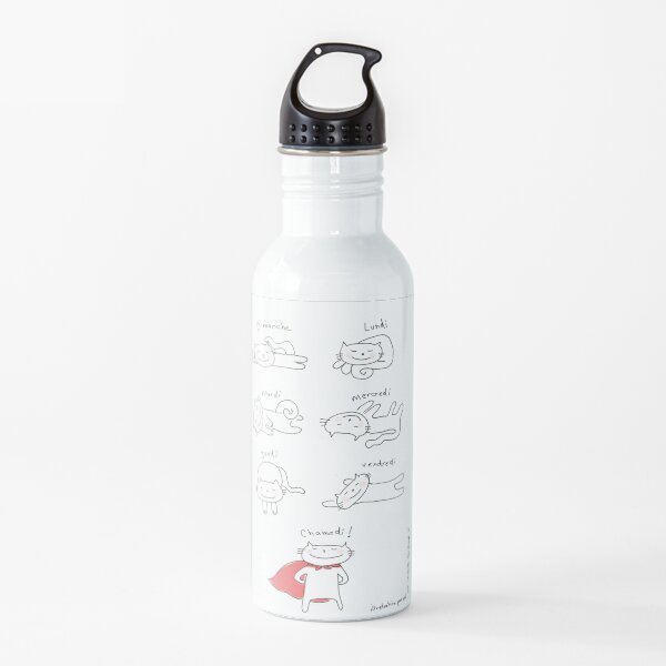 ¡Una semana en la vida de un gato! ¡En francés! / Oh, la la ! (Garabatos franceses) Botella de agua