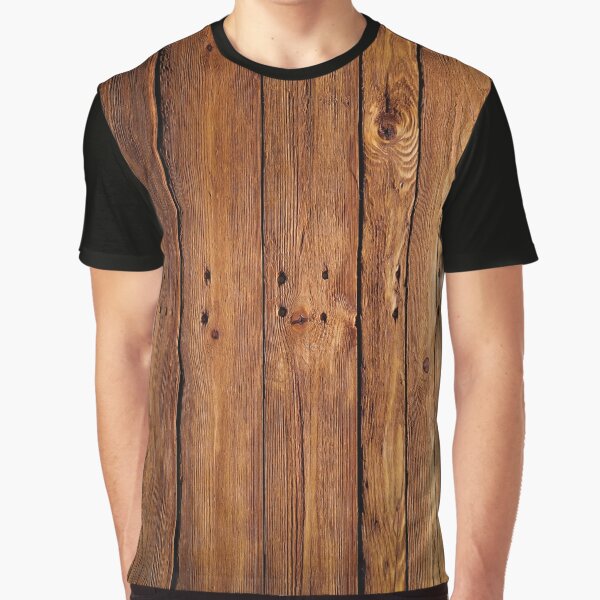 #wood, #hardwood, #dark, #log, carpentry, rough, pine, old, desk, horizontal, plank, flooring, wood paneling, backgrounds Graphic T-Shirt