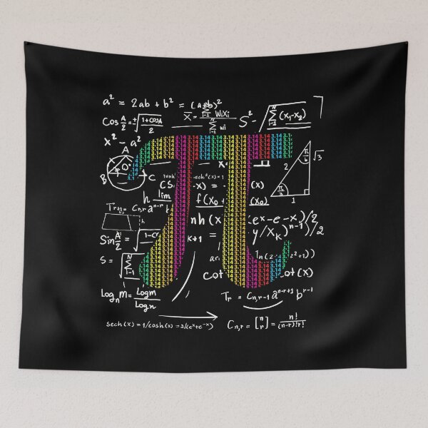Aperçu de l'œuvre Symbole de Pi Jour 3.14 Pi avec équations mathématiques Cadeau pour la conception mathématique Geek créée et vendue par D-C-Designs.