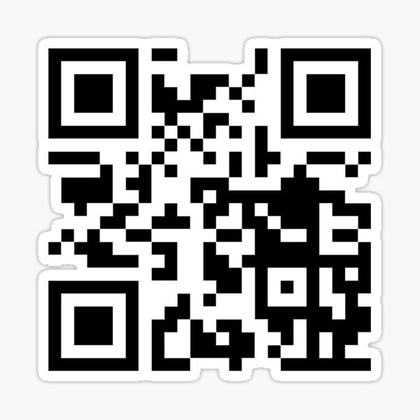 Rick Roll Your Friends! QR code that links to Rick Astley’s “Never Gonna  Give You Up”  music video | Sticker